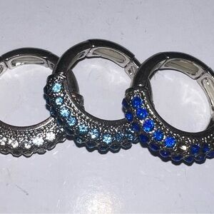 ♦️ Elegant Silver‎ and Blue Beaded Bracelet and Ring Set